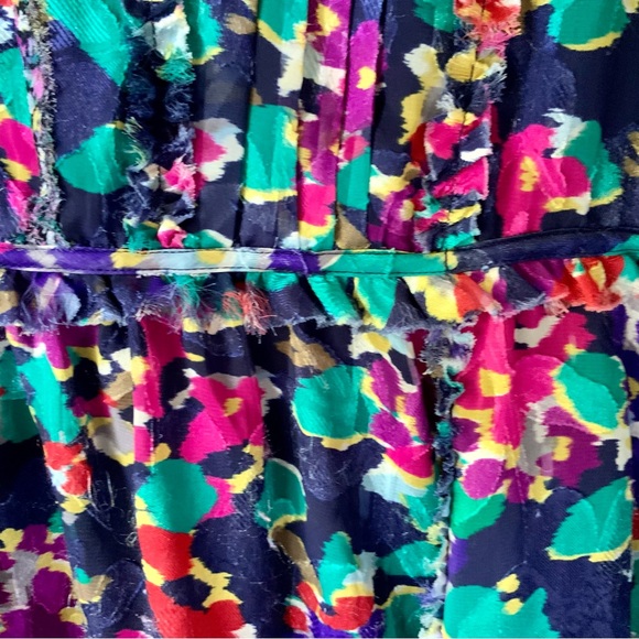 JASON WU Dress Motion Floral Silk Trim A-Line Multicolor Large Burnout Fabric - Picture 11 of 16